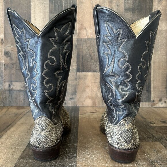 Dan Post Vintage Snakeskin Western Cowboy Boots Mens 10.5 D - Picture 10 of 12